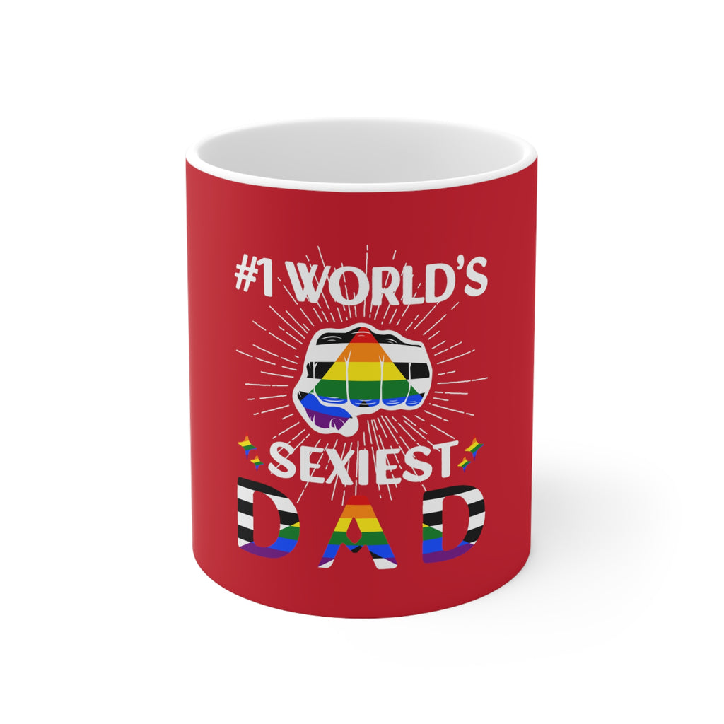Straight Ally Pride Flag Ceramic Mug - #1 World's Sexiest Dad Printify