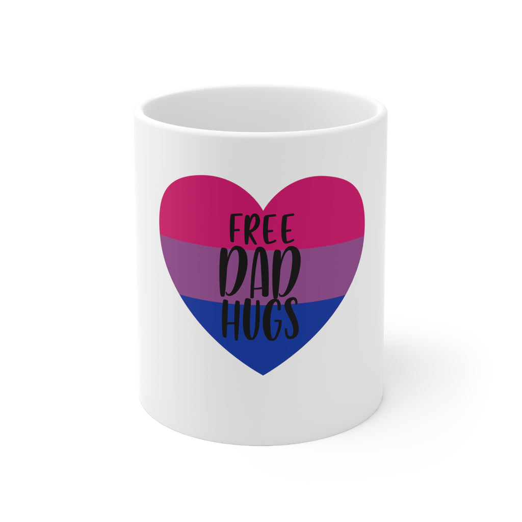 Bisexual Pride Flag Ceramic Mug - Free Dad Hugs Printify