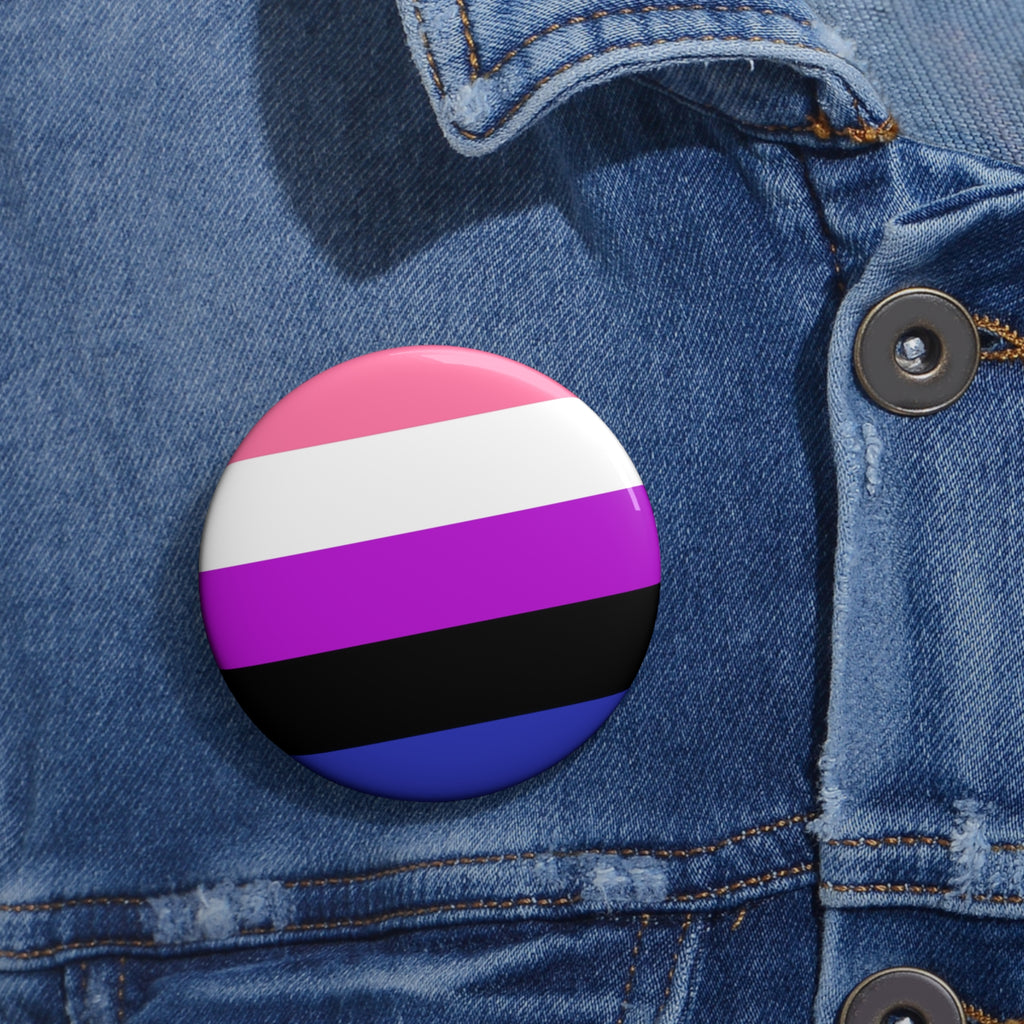 Genderfluid Pride Flag Custom Pin Buttons Printify