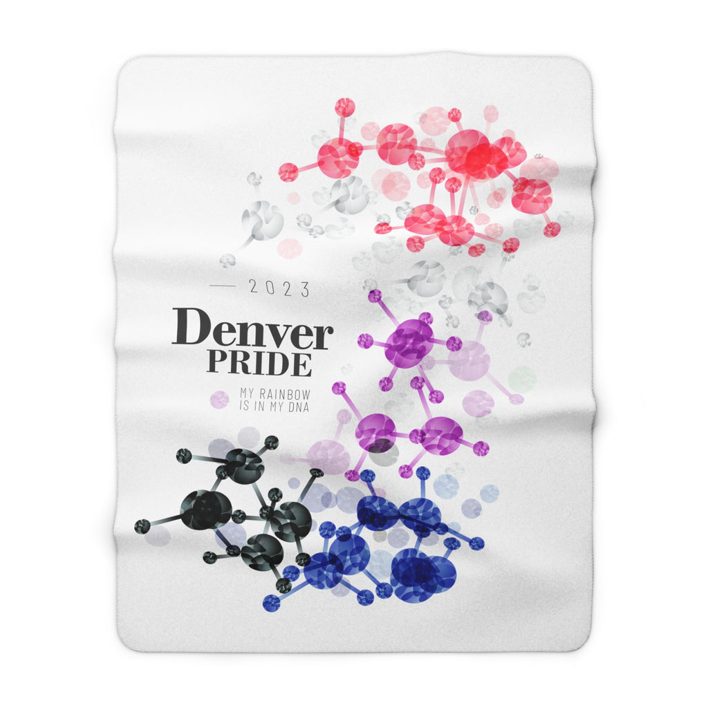 SHAVA CO Genderfluid Flag 2023 Pride, Denver Sherpa Fleece Blanket - My Rainbow Is In My DNA Printify