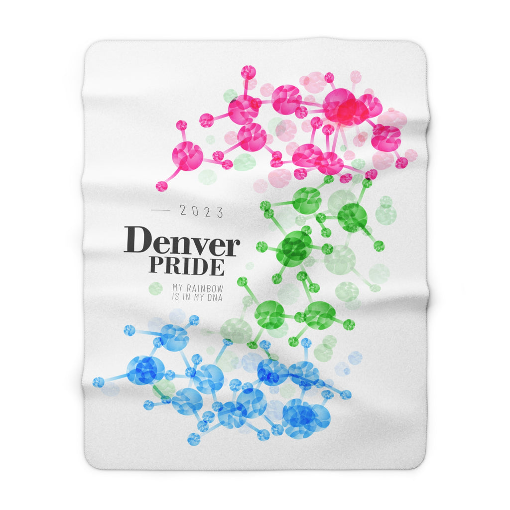 SHAVA CO Polysexual Flag 2023 Pride, Denver Sherpa Fleece Blanket - My Rainbow Is In My DNA Printify