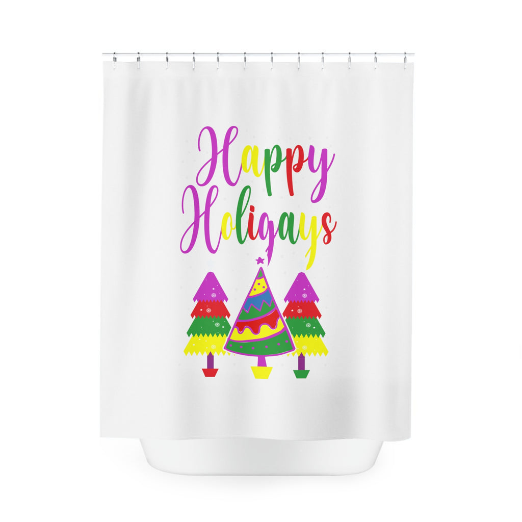 Christmas LGBTQ Shower - Curtains - Happy Holigays Printify