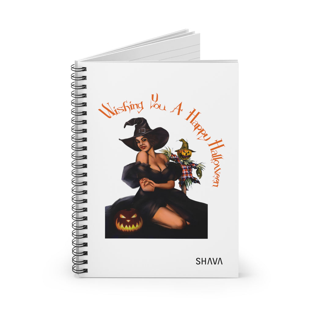 Halloween/ Spiral Notebook - Ruled Line/ Wishing You A Happy Halloween Printify