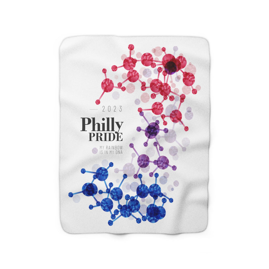 SHAVA CO Bisexual Flag 2023 Pride, Philly Sherpa Fleece Blanket - My Rainbow Is In My DNA Printify