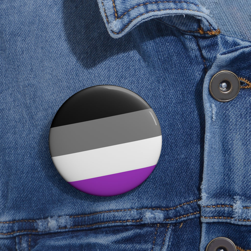 Asexual Pride Flag Custom Pin Buttons Printify