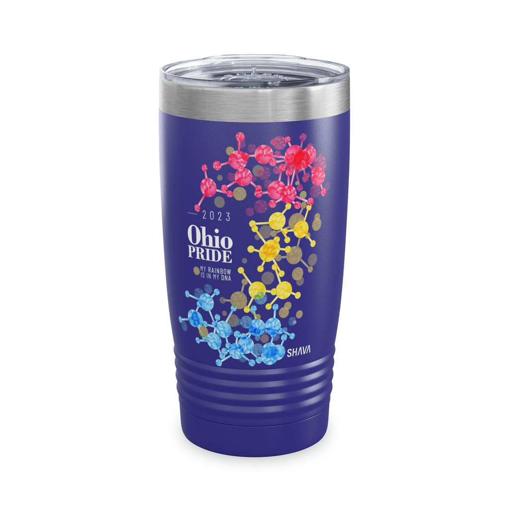 SHAVA CO Pansexual Flag 2023 Pride, Ohio Ringneck Tumbler 20oz - My Rainbow Is In My DNA Printify