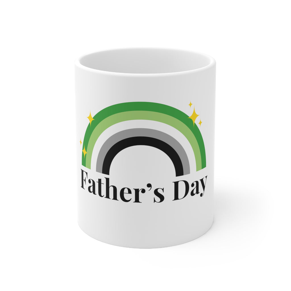 Aromantic Pride Flag Ceramic Mug - Father's Day Printify