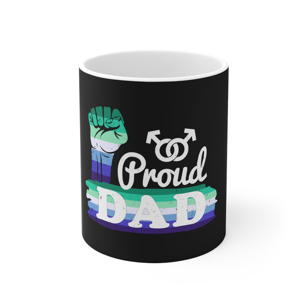 Gay Pride Flag Ceramic Mug - Proud Dad Printify