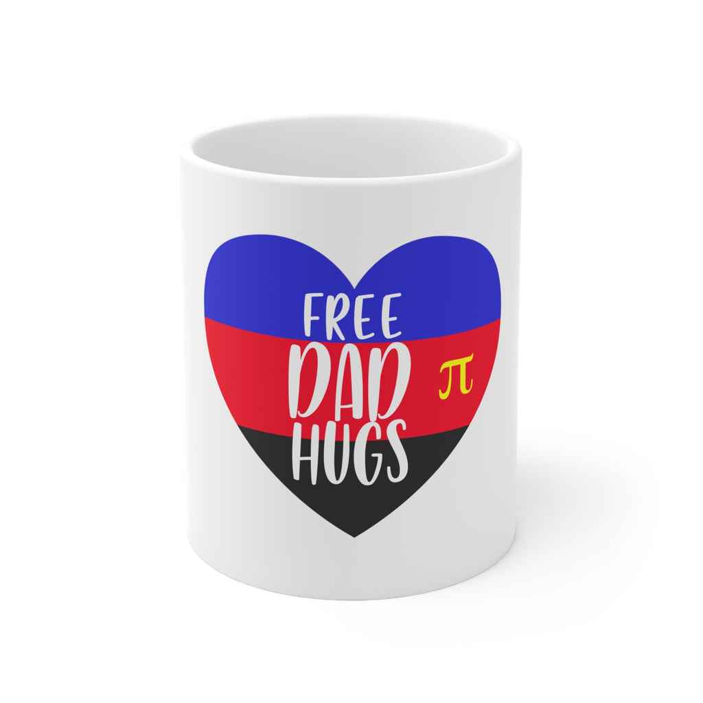 Polyamory Pride Flag Ceramic Mug - Free Dad Hugs Printify