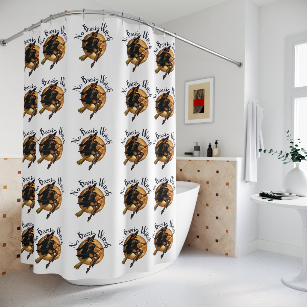 Halloween Polyester Shower Curtain - No Basic Witch Printify