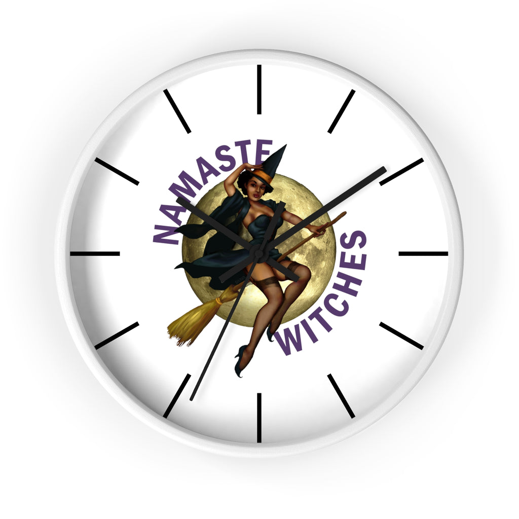 Halloween Wall Clock - Namaste Witches Printify