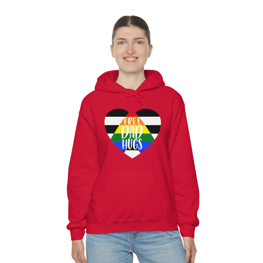 SHAVA CO Straight Ally Flag, Unisex Heavy Blend™ Hooded Sweatshirt - Free Dad Hugs Printify