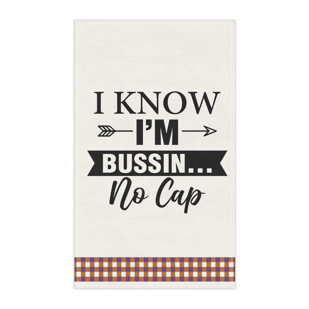 Christmas Kitchen Towel - I Know I am Bussin Printify