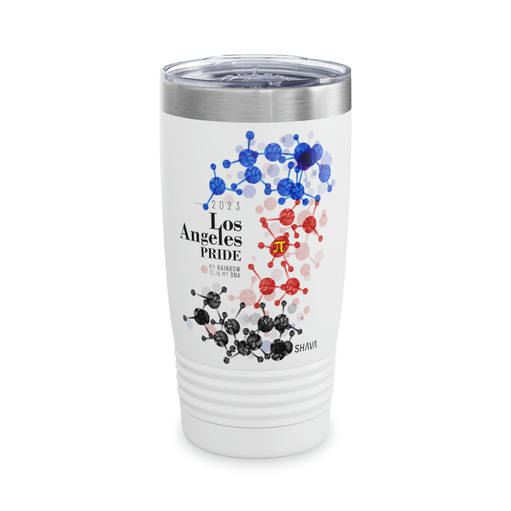 SHAVA CO Polyamory Flag 2023 Pride, Los Angeles Ringneck Tumbler 20oz - My Rainbow Is In My DNA Printify