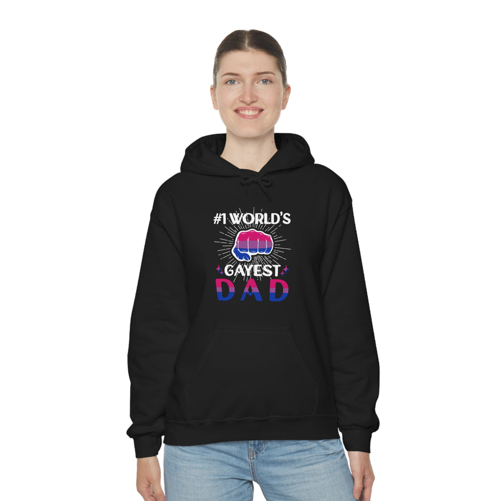 SHAVA CO Bisexual Flag , Unisex Heavy Blend™ Hooded Sweatshirt - #1 World's Gayest Dad Printify