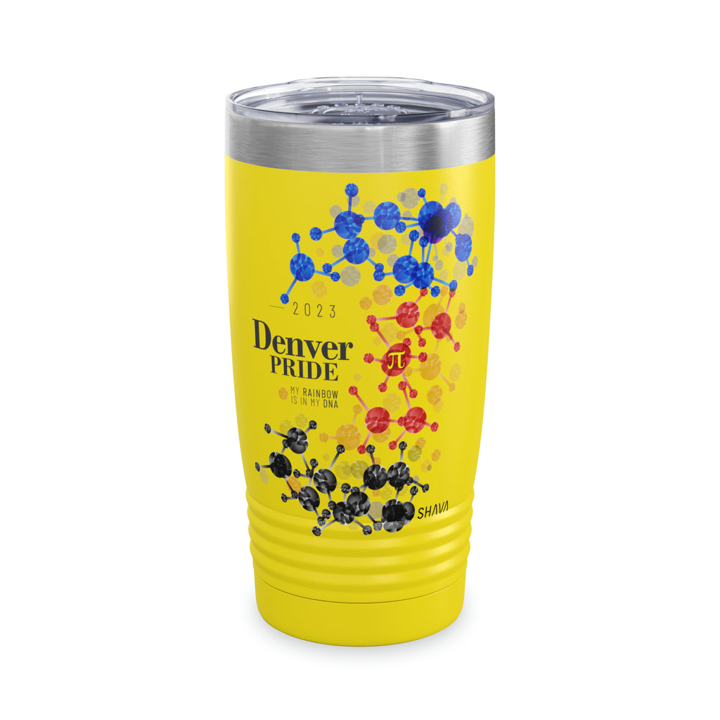 SHAVA CO Polyamory Flag 2023 Pride, Denver Ringneck Tumbler 20oz - My Rainbow Is In My DNA Printify