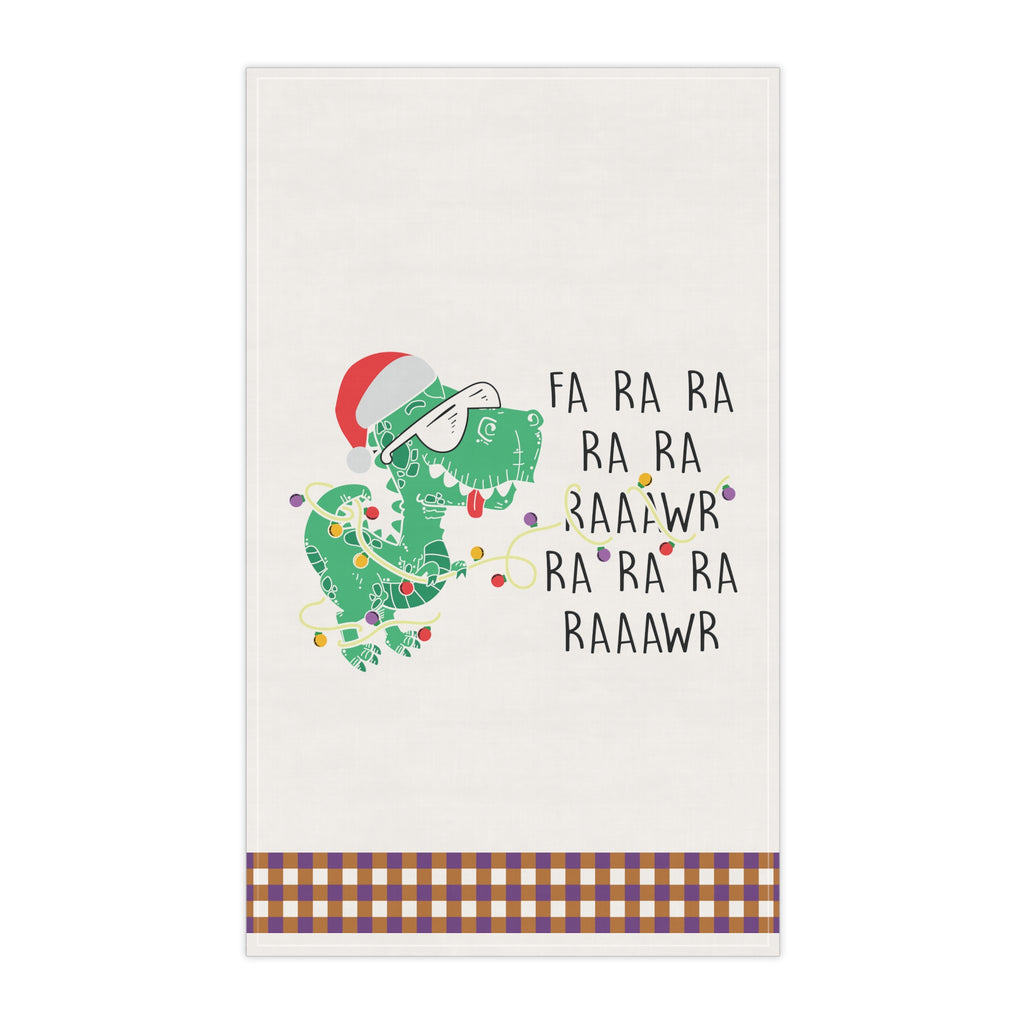 Christmas Kitchen Towel - Dinasour Christmas Printify