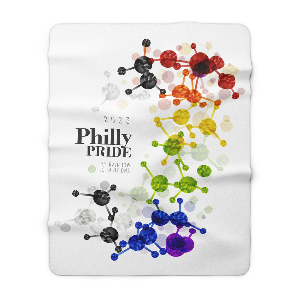 SHAVA CO Straight Ally Flag 2023 Pride, Philly Sherpa Fleece Blanket - My Rainbow Is In My DNA Printify