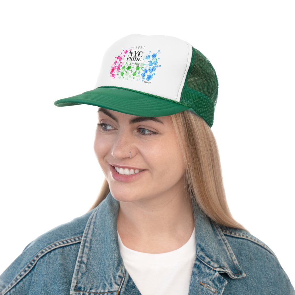 Polysexual Flag Trucker Caps NYC Pride - My Rainbow is In My DNA Printify