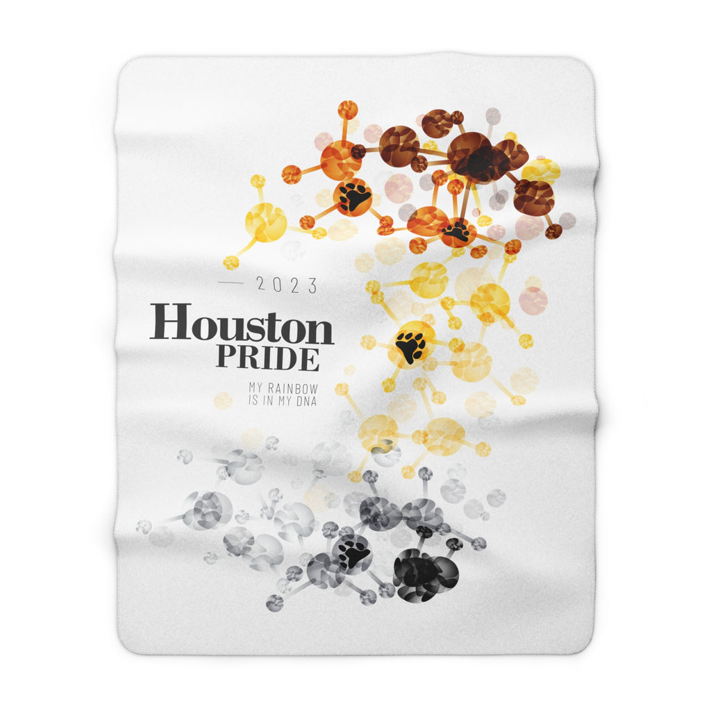 SHAVA CO Bear Flag 2023 Pride, Houston Sherpa Fleece Blanket - My Rainbow Is In My DNA Printify
