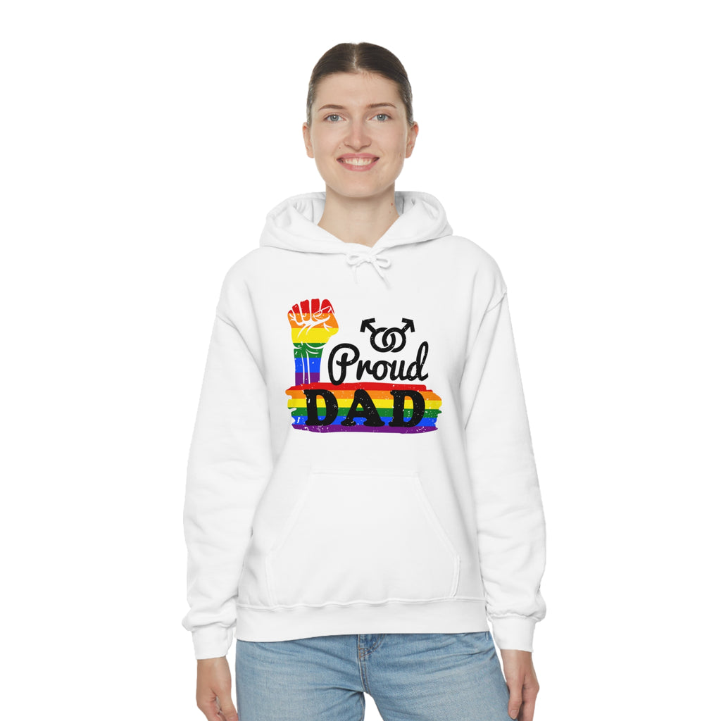 SHAVA CO Rainbow Flag, Unisex Heavy Blend™ Hooded Sweatshirt - Proud Dad Printify