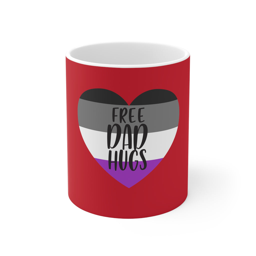 Asexual Pride Flag Ceramic Mug - Free Dad Hugs Printify