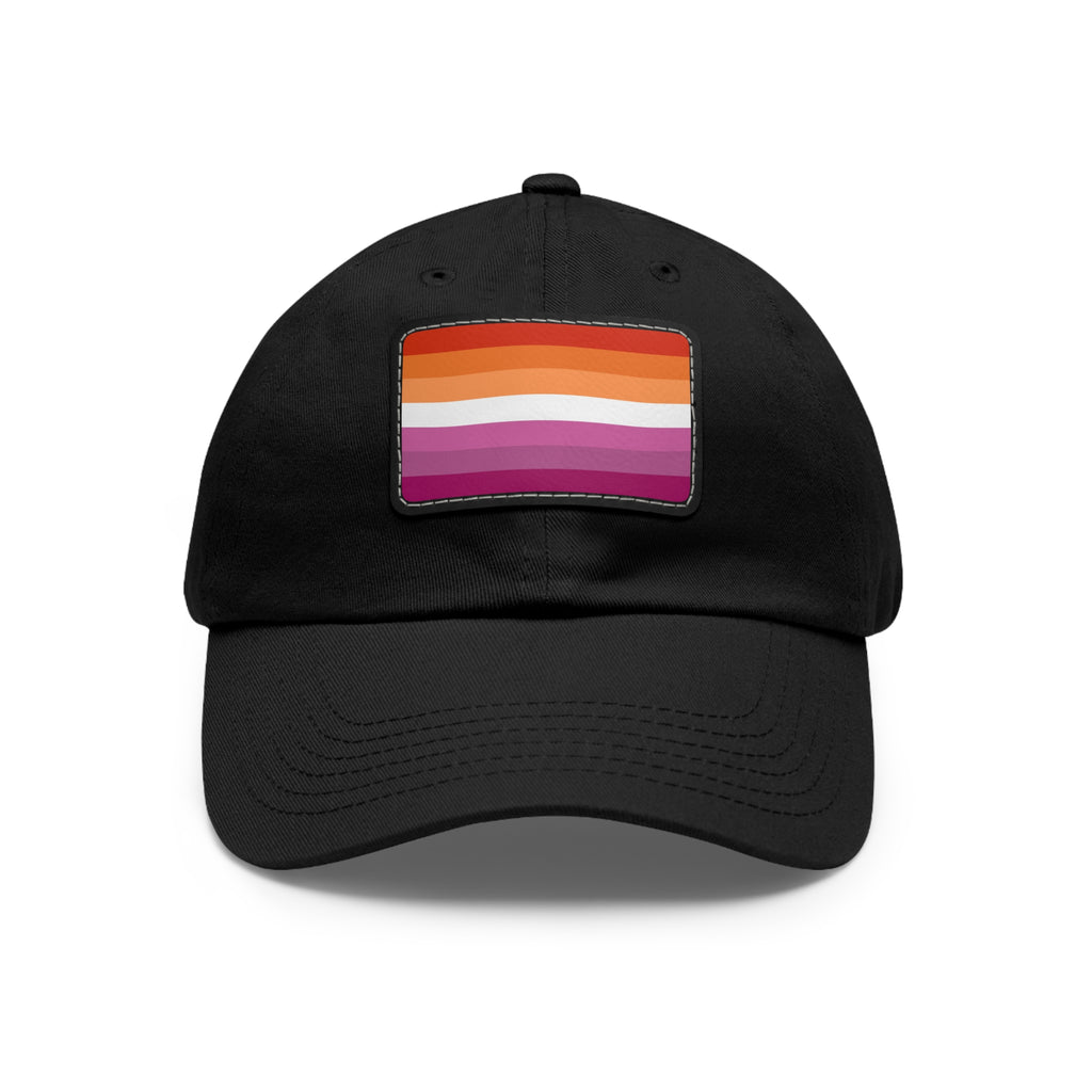 SHAVA CO Lesbian Flag Dad Hat with Leather Patch (Rectangle) Printify