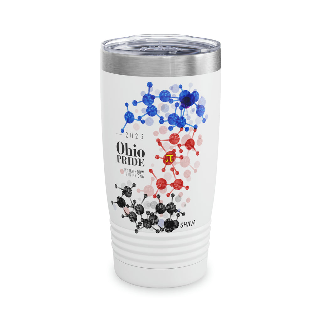 SHAVA CO Polyamory Flag 2023 Pride, Ohio Ringneck Tumbler 20oz - My Rainbow Is In My DNA Printify