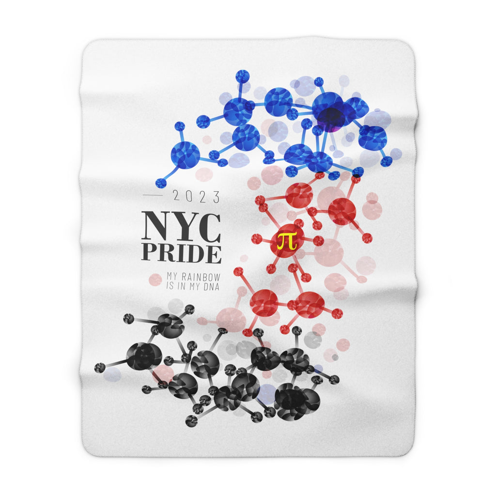 SHAVA CO Polyamory Flag 2023 Pride, New York City Sherpa Fleece Blanket - My Rainbow Is In My DNA Printify