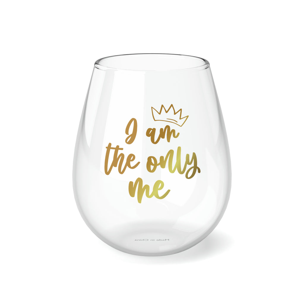 Christmas Stemless Wine Glass, I am The Only Me Printify