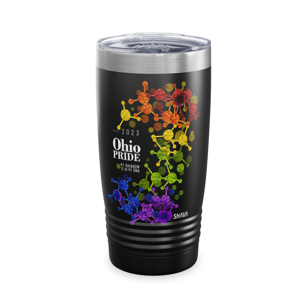 SHAVA CO Rainbow Flag 2023 Pride, Ohio Ringneck Tumbler 20oz - My Rainbow Is In My DNA Printify