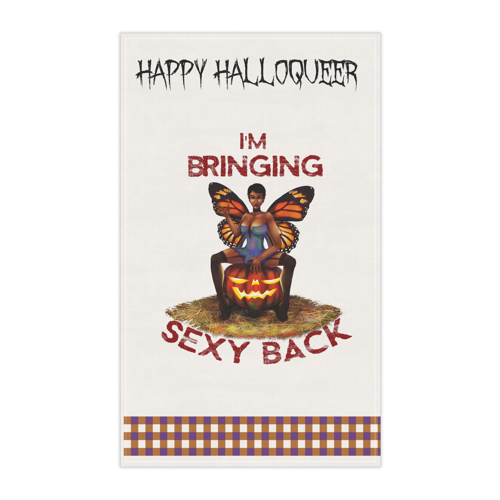 Halloween Kitchen Towel - Happy Halloqueer -Sexy Back Printify