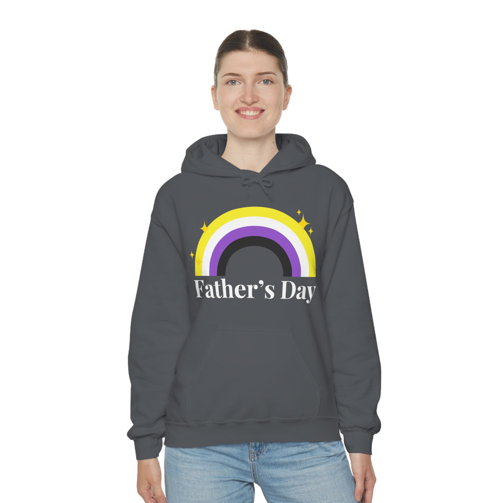 SHAVA CO Non Binary Flag, Unisex Heavy Blend™ Hooded Sweatshirt - Father's Day Printify