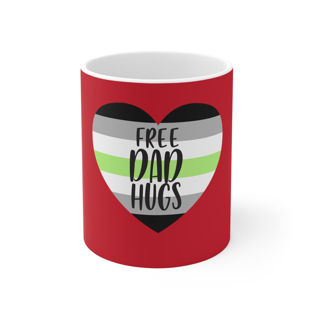 Agender Pride Flag Ceramic Mug - Free Dad Hugs Printify