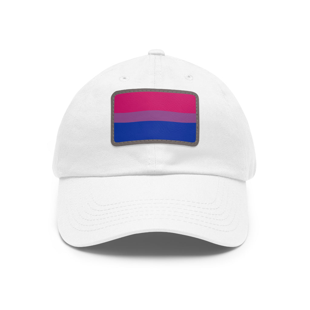 SHAVA CO Bisexual Flag Dad Hat with Leather Patch (Rectangle) Printify