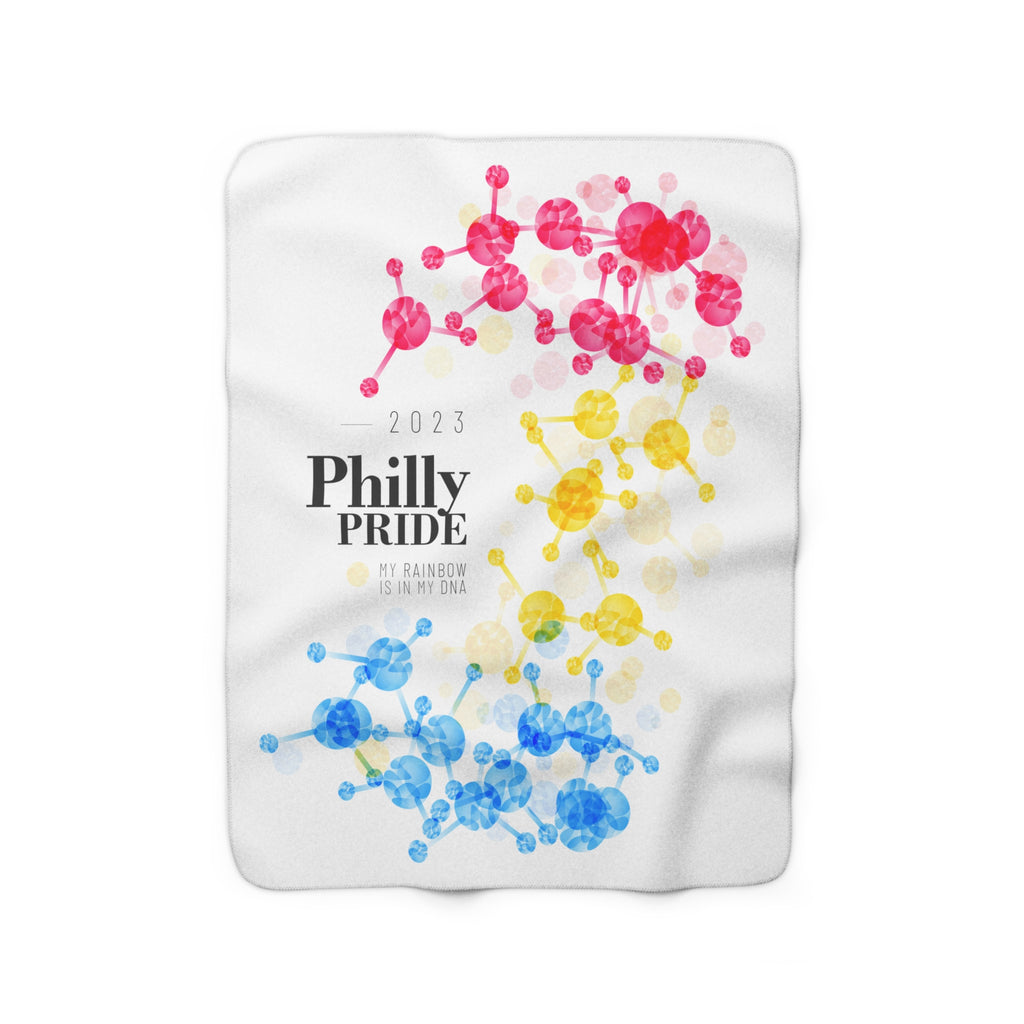 SHAVA CO Pansexual Flag 2023 Pride, Philly Sherpa Fleece Blanket - My Rainbow Is In My DNA Printify