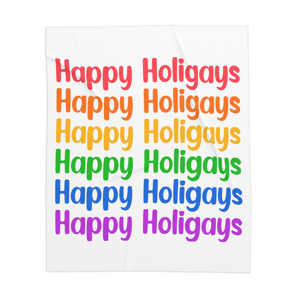 Christmas Lgbtq  Sherpa Blanket, Happy Holigays Printify