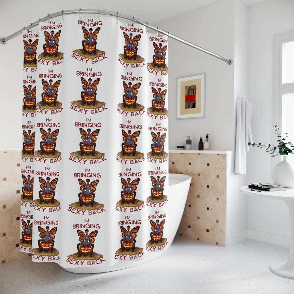 Halloween Polyester Shower Curtain - Sexy Back Printify