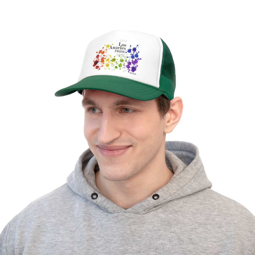 Rainbow Flag Trucker Caps Los Angeles Pride - My Rainbow is In My DNA Printify