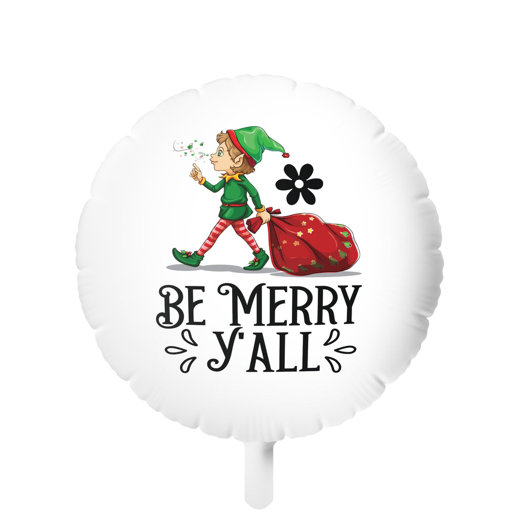 Christmas Mylar Helium Balloon , Be Merry Y'all Printify