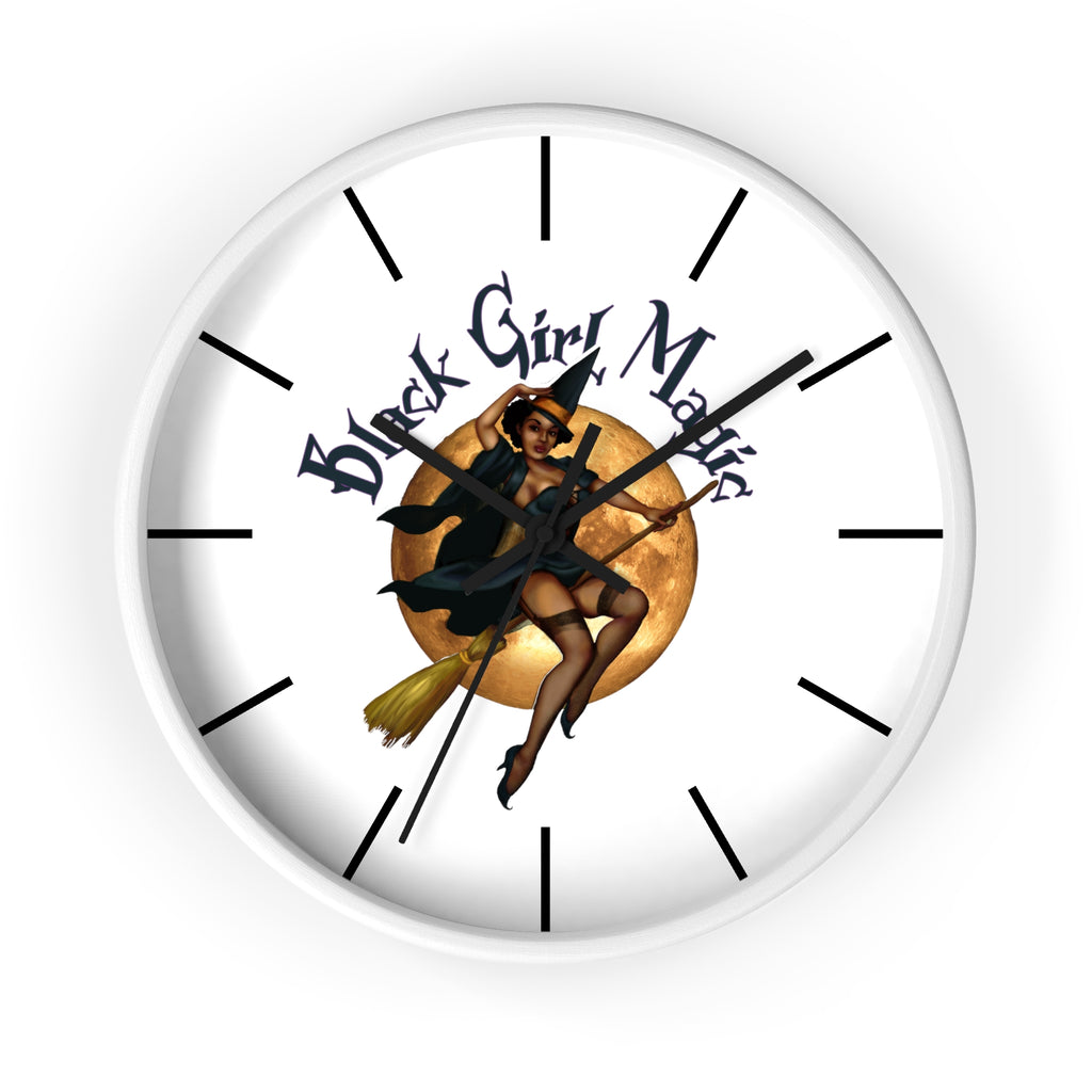 Halloween Wall Clock - Black Girl Magic Printify