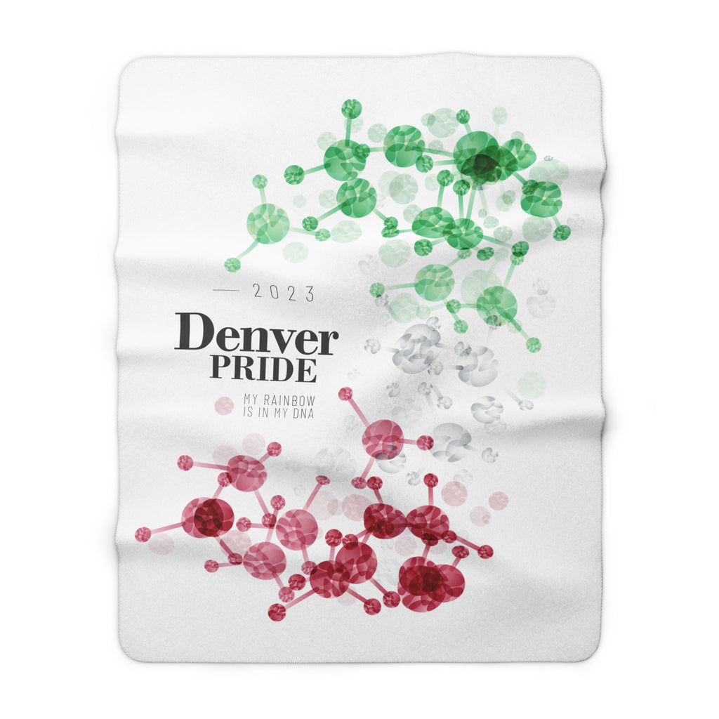 SHAVA CO Abrosexual Flag 2023 Pride, Denver Sherpa Fleece Blanket - My Rainbow Is In My DNA Printify