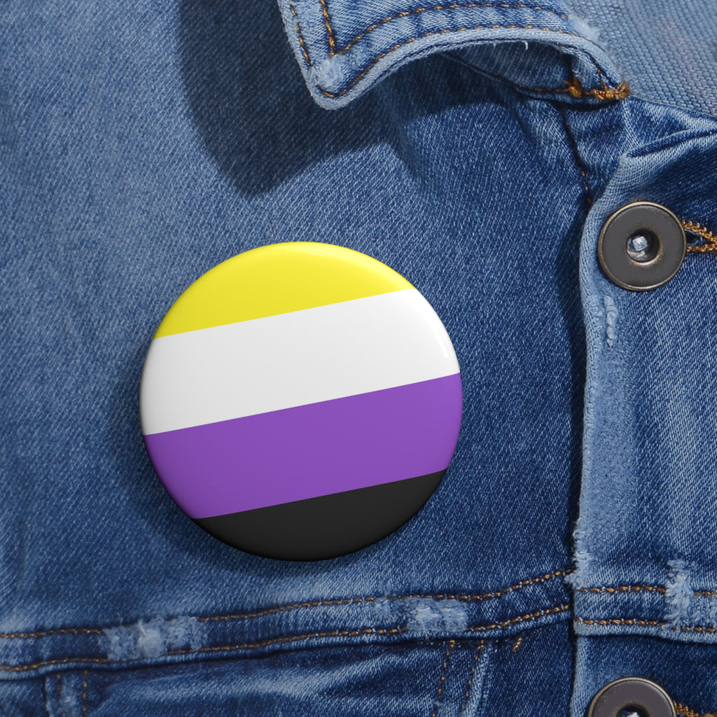 Non Binary Pride Flag Custom Pin Buttons Printify