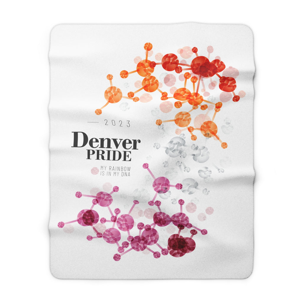 SHAVA CO Lesbian Flag 2023 Pride, Denver Sherpa Fleece Blanket - My Rainbow Is In My DNA Printify