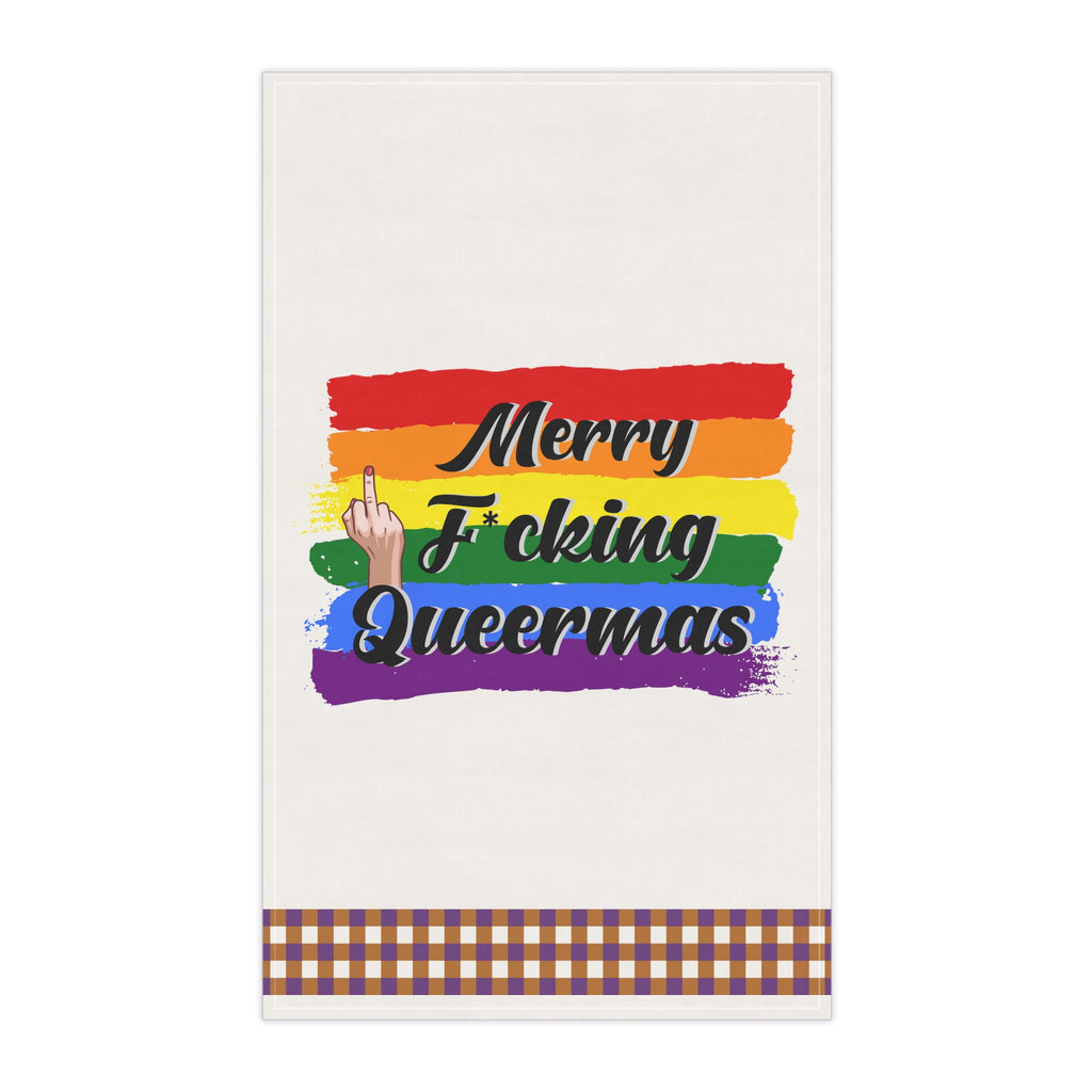 Christmas LGBTQ  Kitchen Towel - Merry Quermas Printify