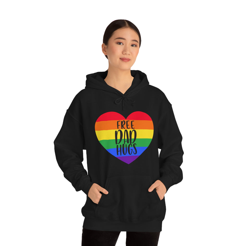 SHAVA CO Rainbow Flag, Unisex Heavy Blend™ Hooded Sweatshirt - Free Dad Hugs Printify
