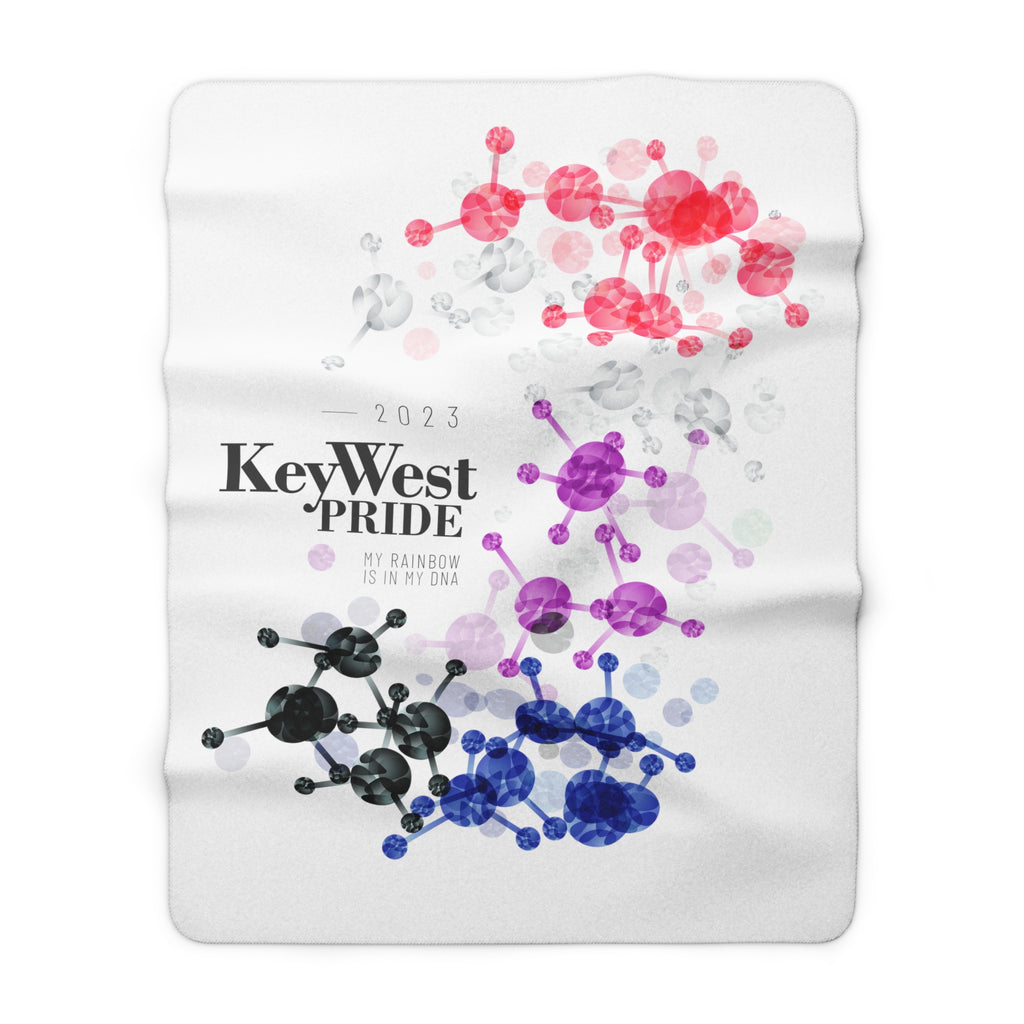 SHAVA CO Genderfluid Flag 2023 Pride, Key West Sherpa Fleece Blanket - My Rainbow Is In My DNA Printify