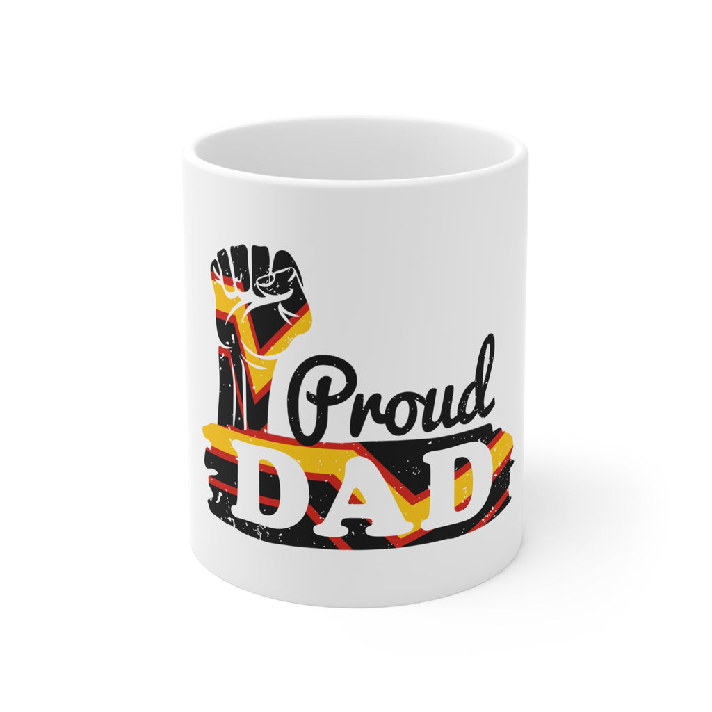 Rubber Pride Flag Ceramic Mug - Proud Dad Printify
