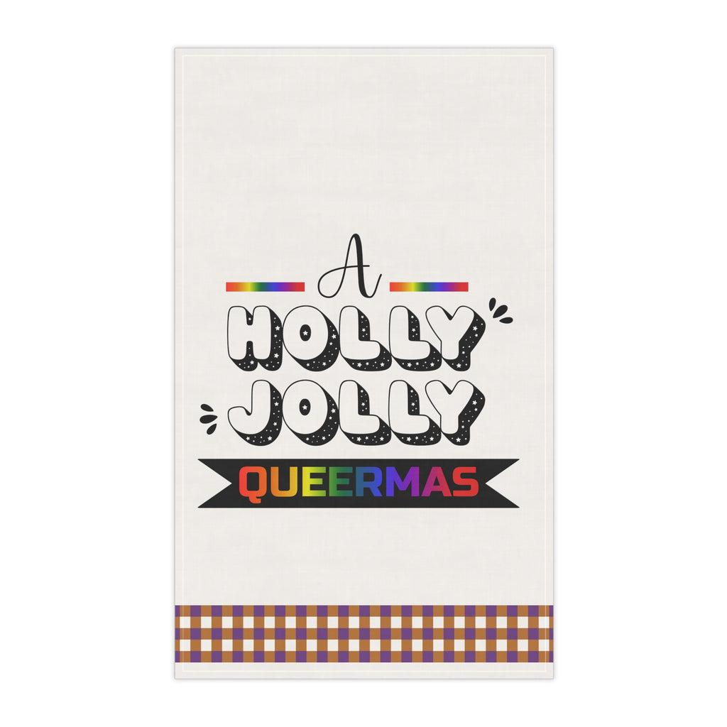 Christmas LGBTQ  Kitchen Towel - Holly Jolly Queermas Printify