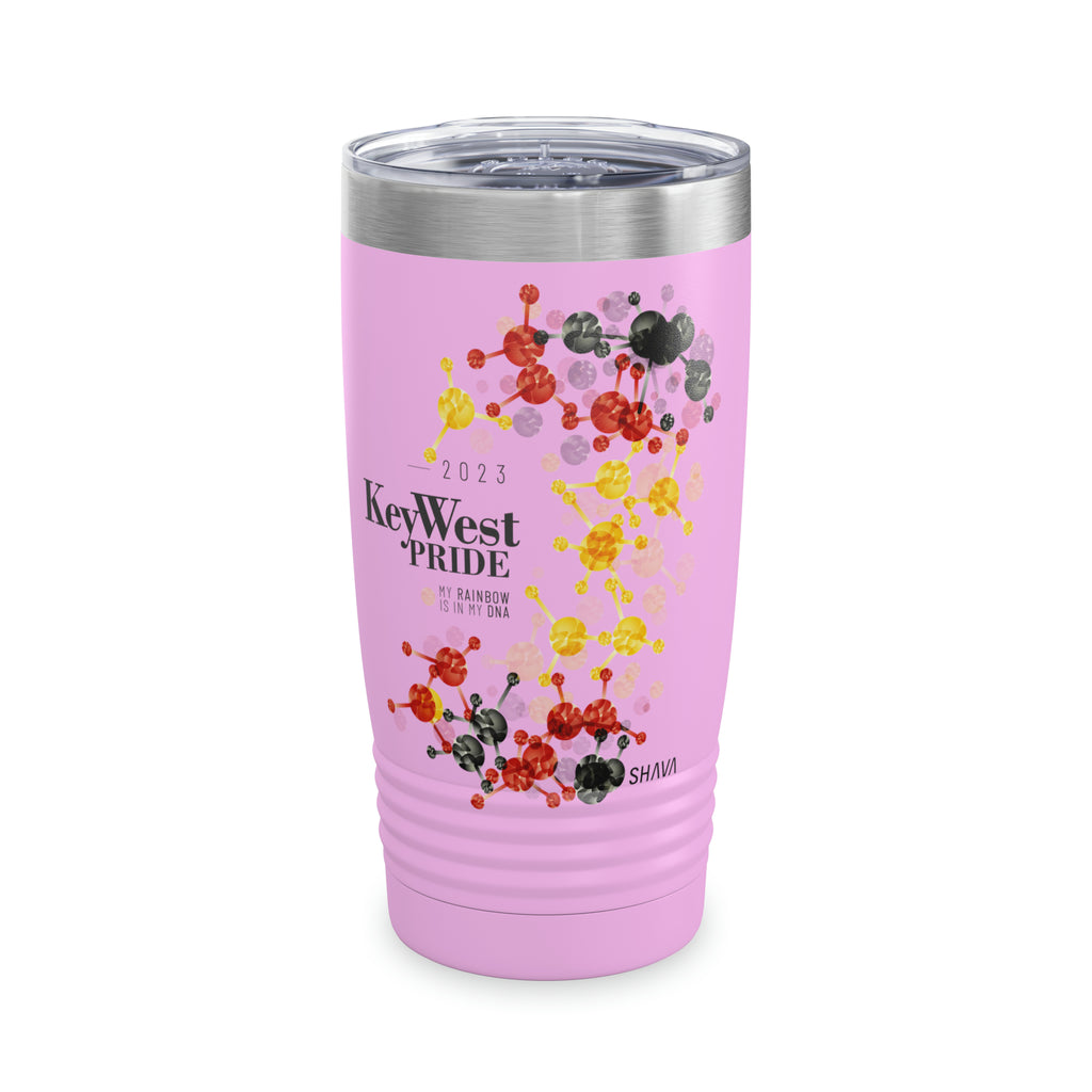 SHAVA CO Rubber Flag 2023 Pride, Key West Ringneck Tumbler 20oz - My Rainbow Is In My DNA Printify
